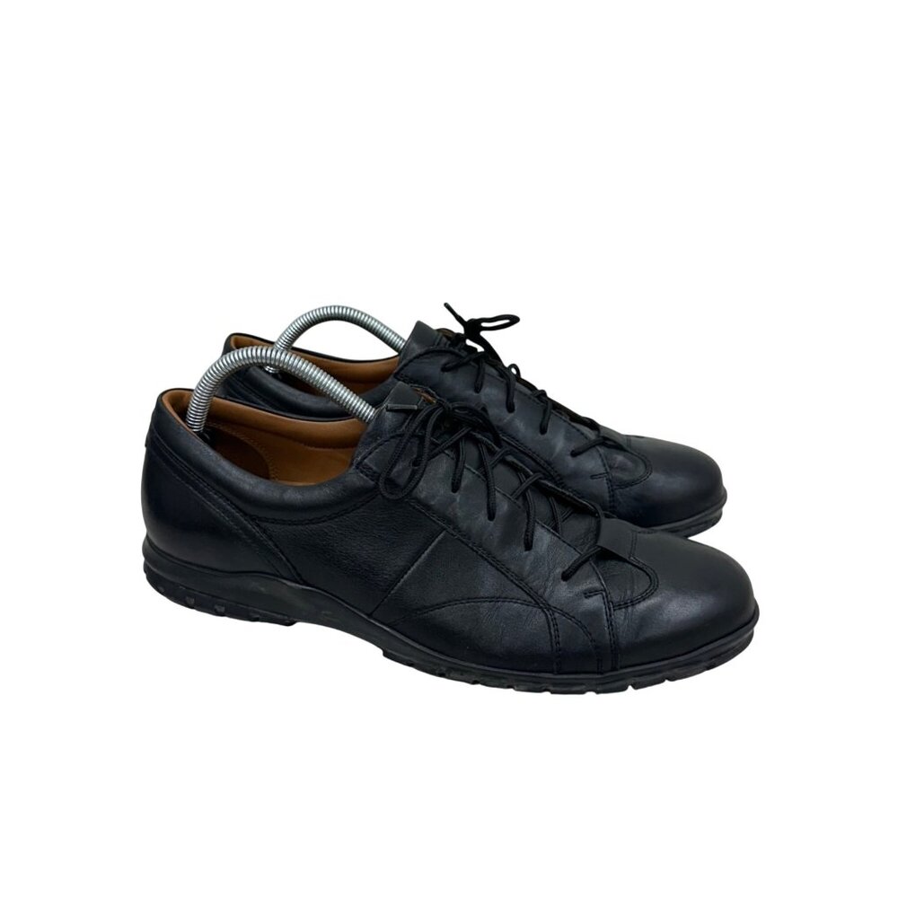 Coach Quincey Black Leather Low Top Lace Dress Sneakers Shoes Mens size 10 D